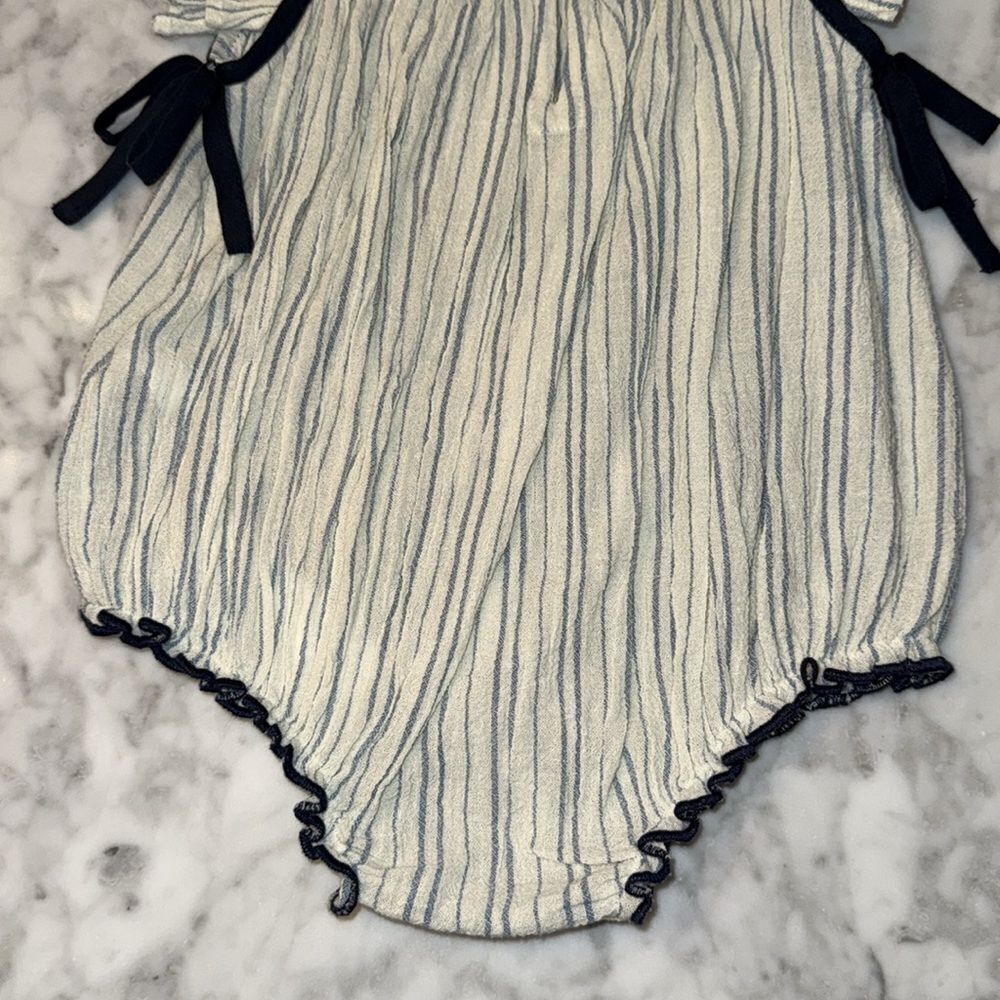 NWT Pink Chicken Striped Bubble Romper - Picture 6 of 7